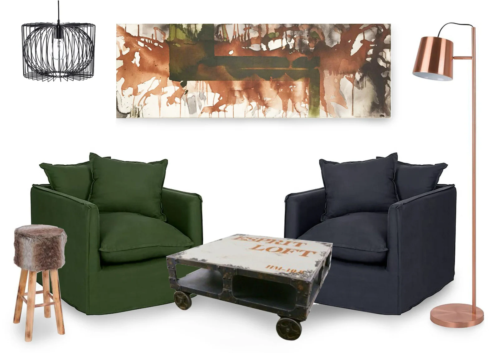 moodboard brązowy